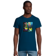 Adventurous Dancing in Colours Organic Men's Fitted T-shirt denim model front