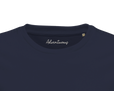 Adventurous Dancing in Colours Organic Men's Fitted T-shirt French Navy inside neck