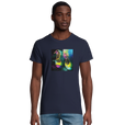 Adventurous Dancing in Colours Organic Men's Fitted T-shirt French Navy model front