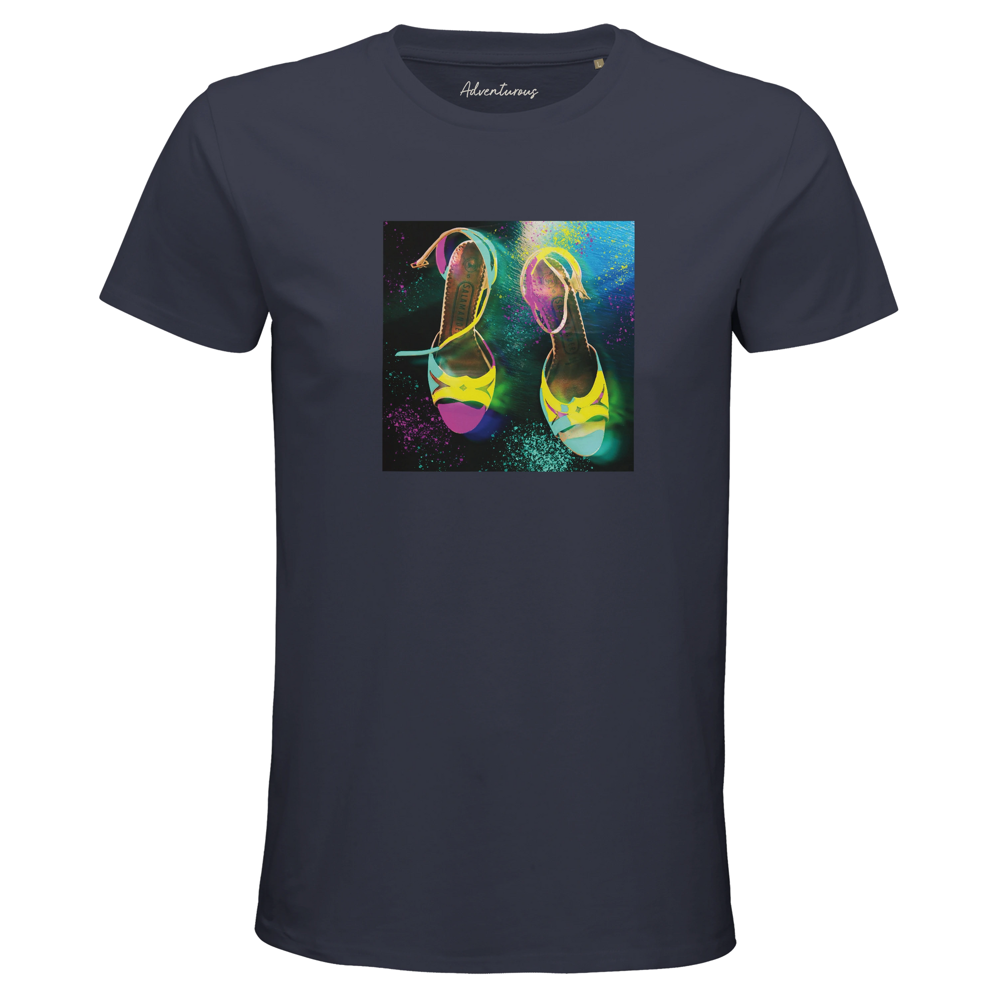 Adventurous Dancing in Colours Organic Men's Fitted T-shirt mouse grey flat front