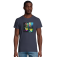Adventurous Dancing in Colours Organic Men's Fitted T-shirt mouse grey model front