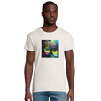 Adventurous Dancing in Colours Organic Men's Fitted T-shirt Off White model front