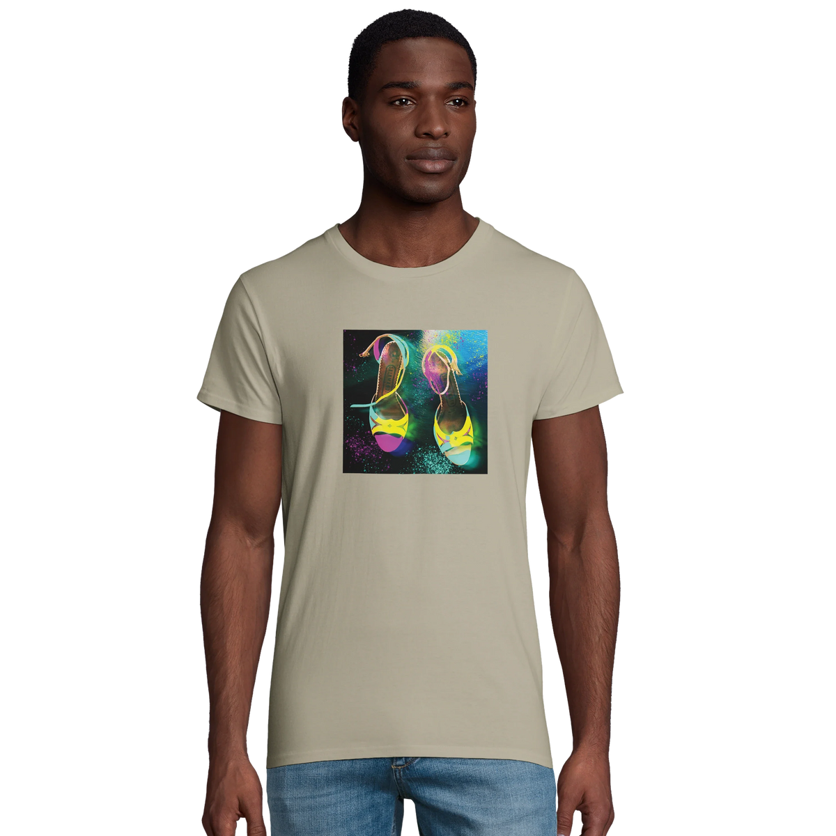 Adventurous Dancing in Colours Organic Men's Fitted T-shirt Rope model front