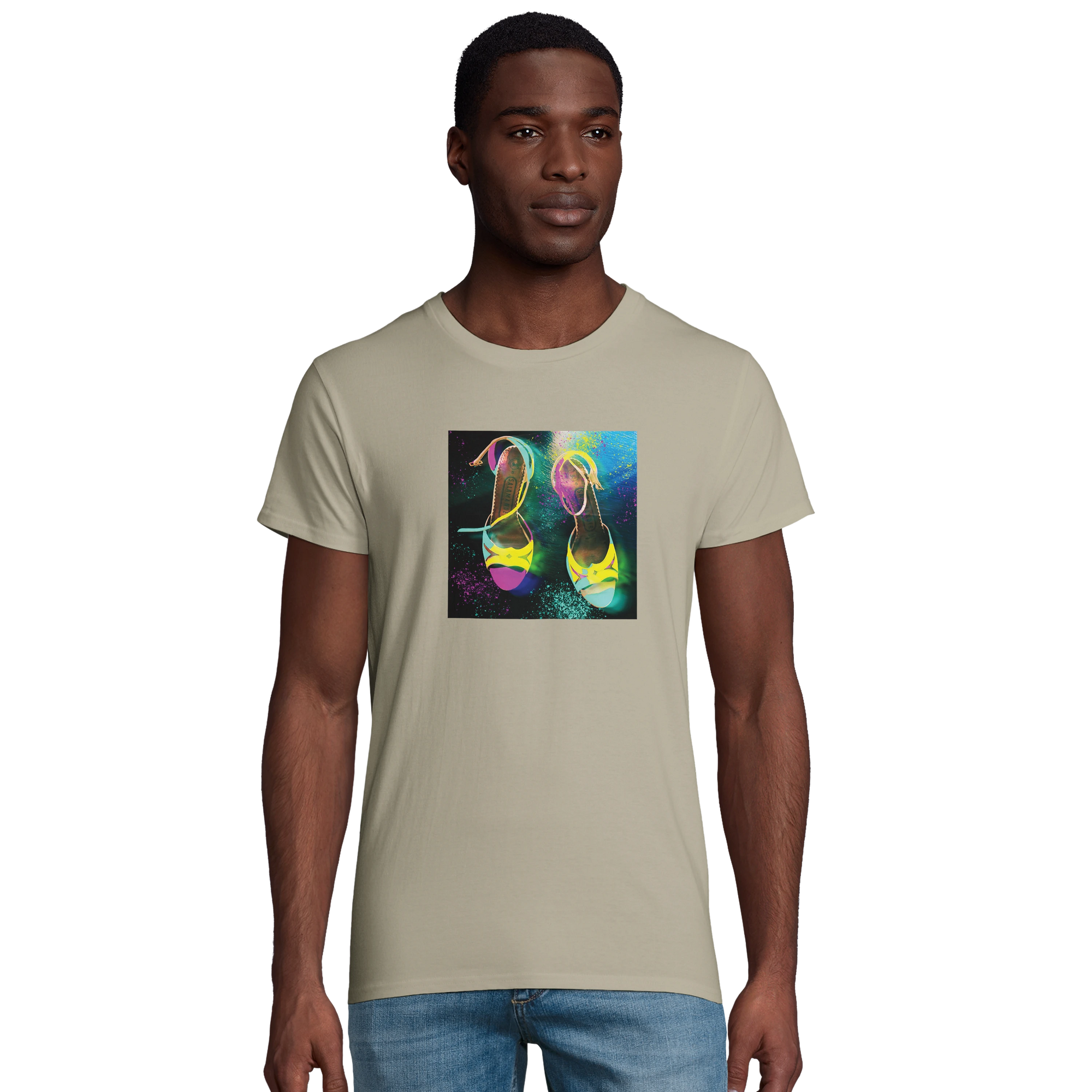 Adventurous Dancing in Colours Organic Men's Fitted T-shirt Rope model front
