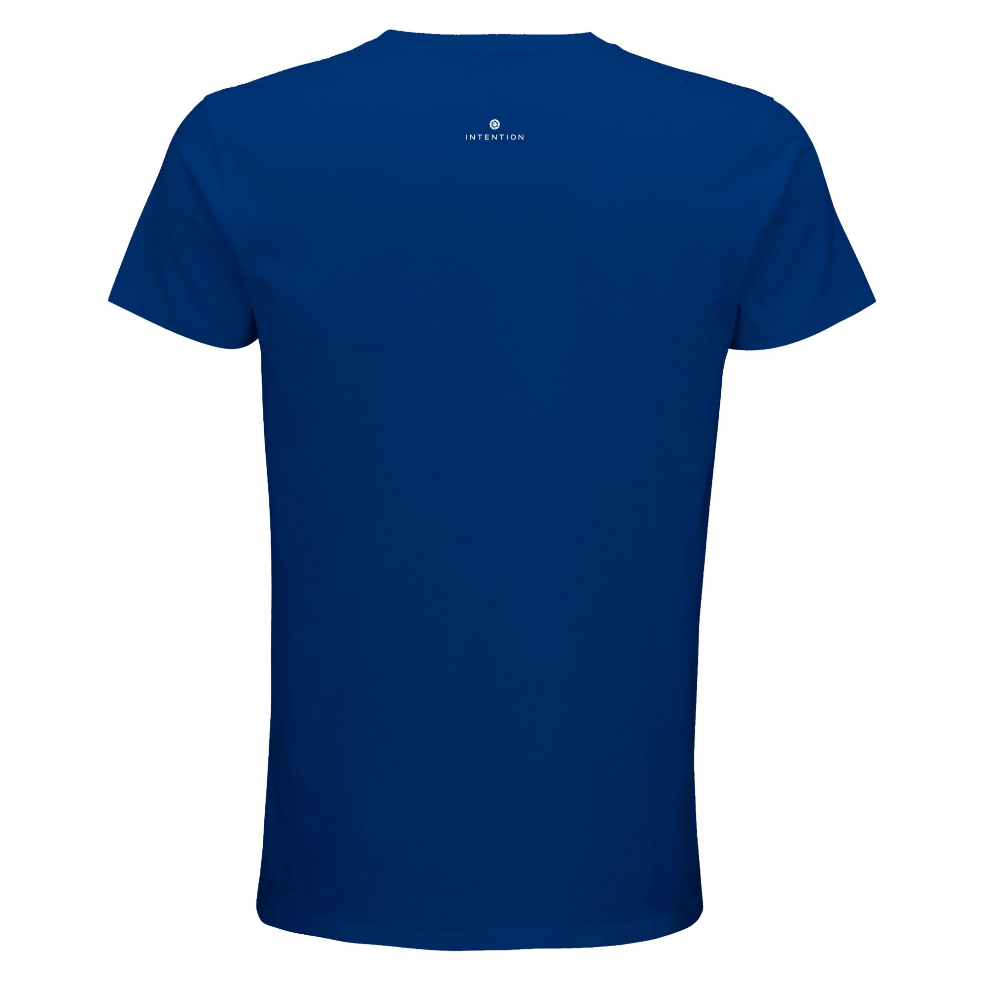 Adventurous Dancing in Colours Organic Men's Fitted T-shirt Royal Blue flat back
