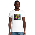 Adventurous Dancing in Colours Organic Men's Fitted T-shirt White model front