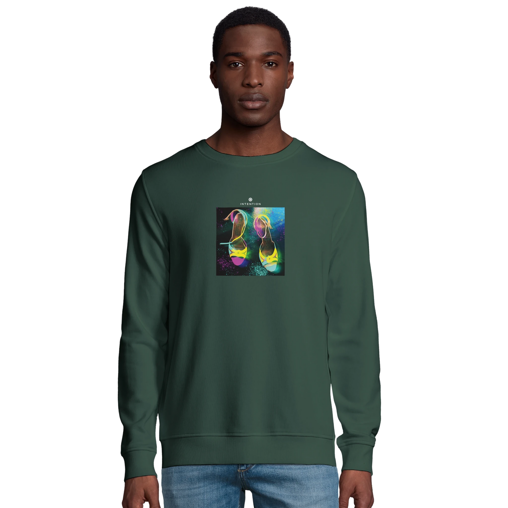 Adventurous - "Dancing in Colours" Sweatshirt Bottle Green XS 24