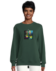 Adventurous - "Dancing in Colours" Sweatshirt Bottle Green XS 26