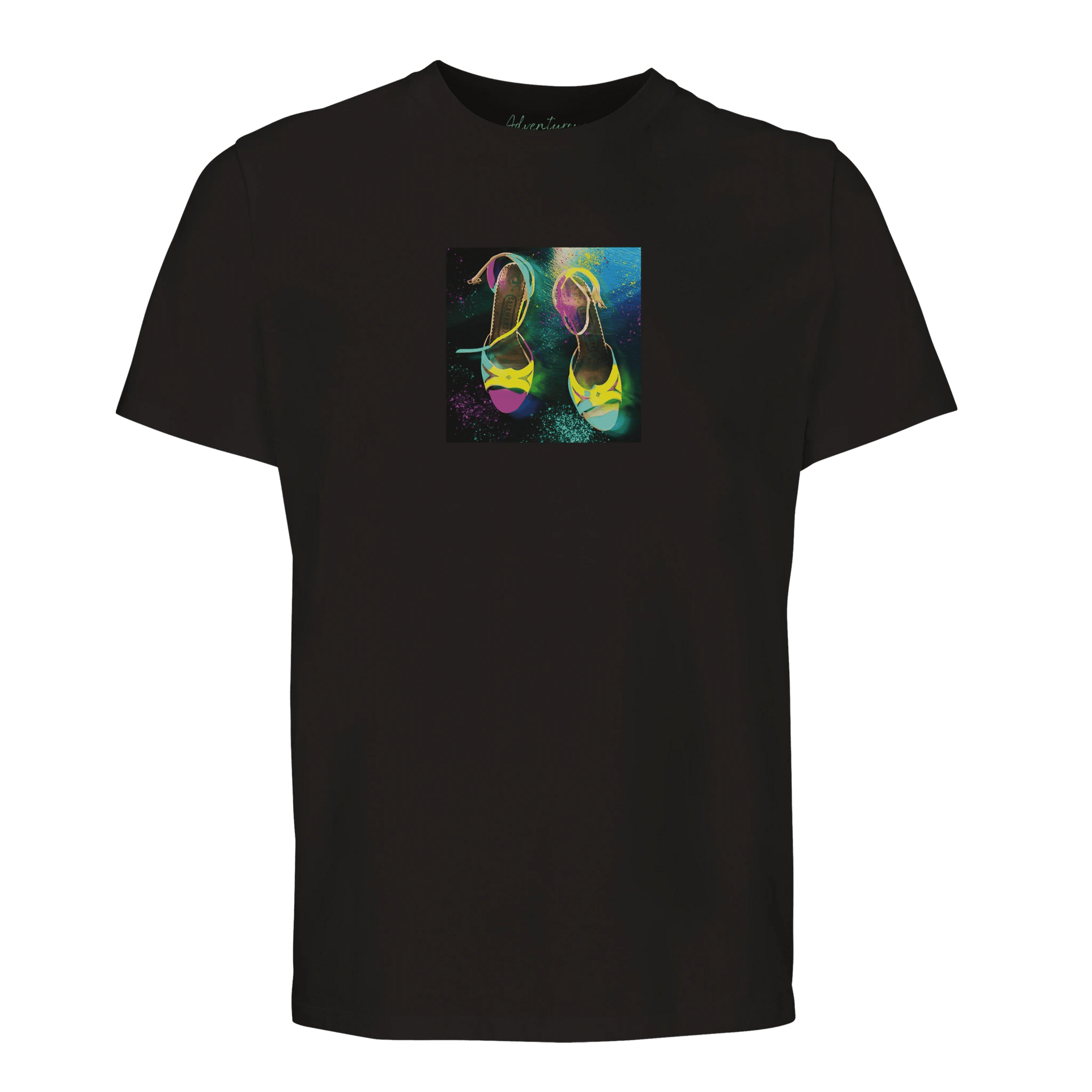 Adventurous  T-shirt  «Dancing in Colours »Deep Black 1