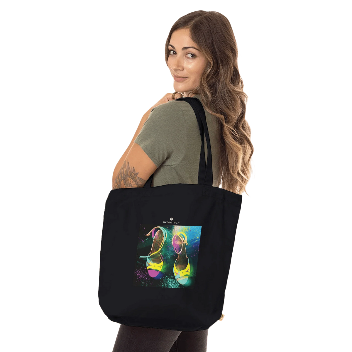 Adventurous - "Dancing In Colours" Tote Bag Black 4