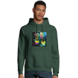 Adventurous - "Dancing in Colours" Hoodie Bottle Green 3