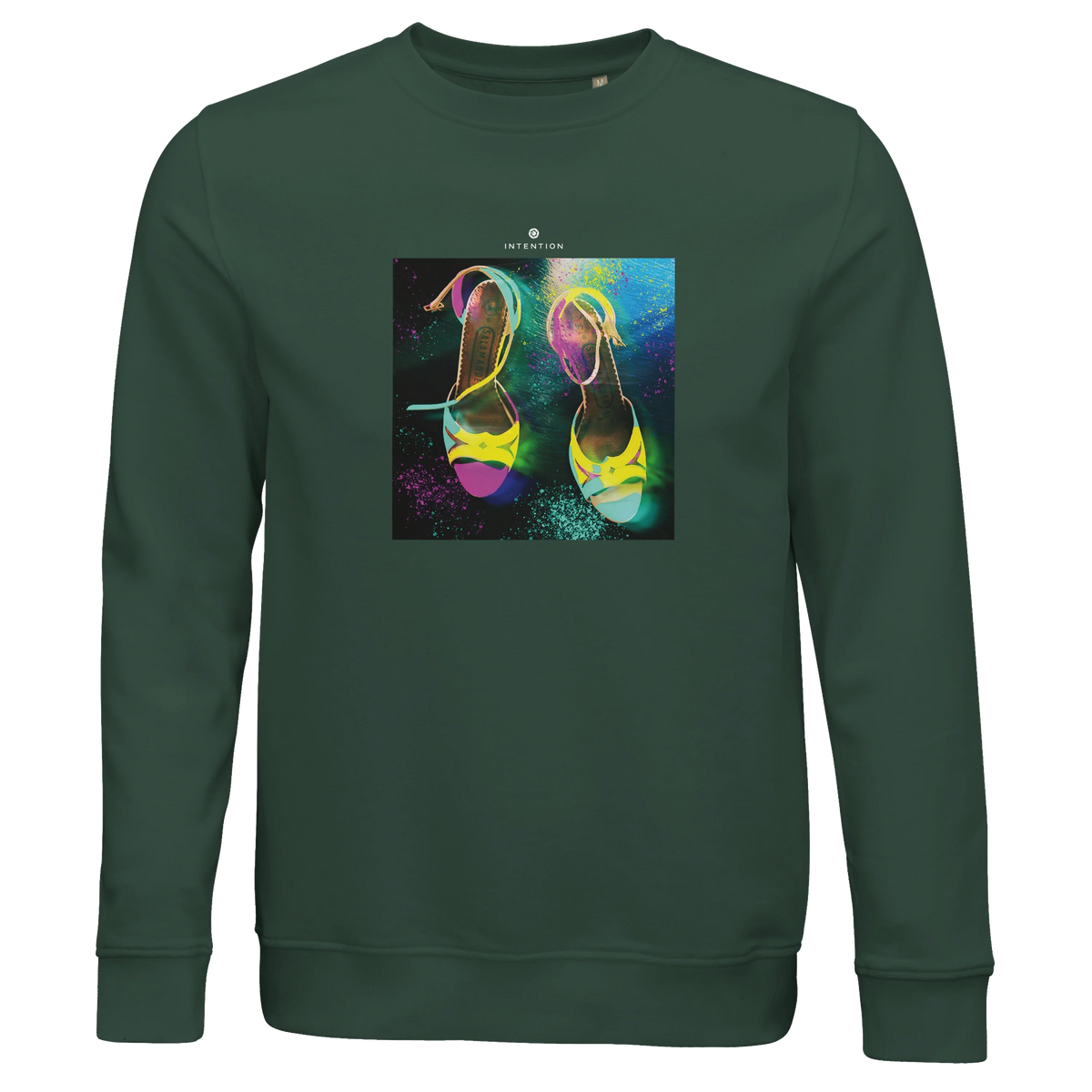 Adventurous - "Dancing in Colours" Sweatshirt Bottle Green 1