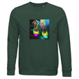 Adventurous - "Dancing in Colours" Sweatshirt Bottle Green 1