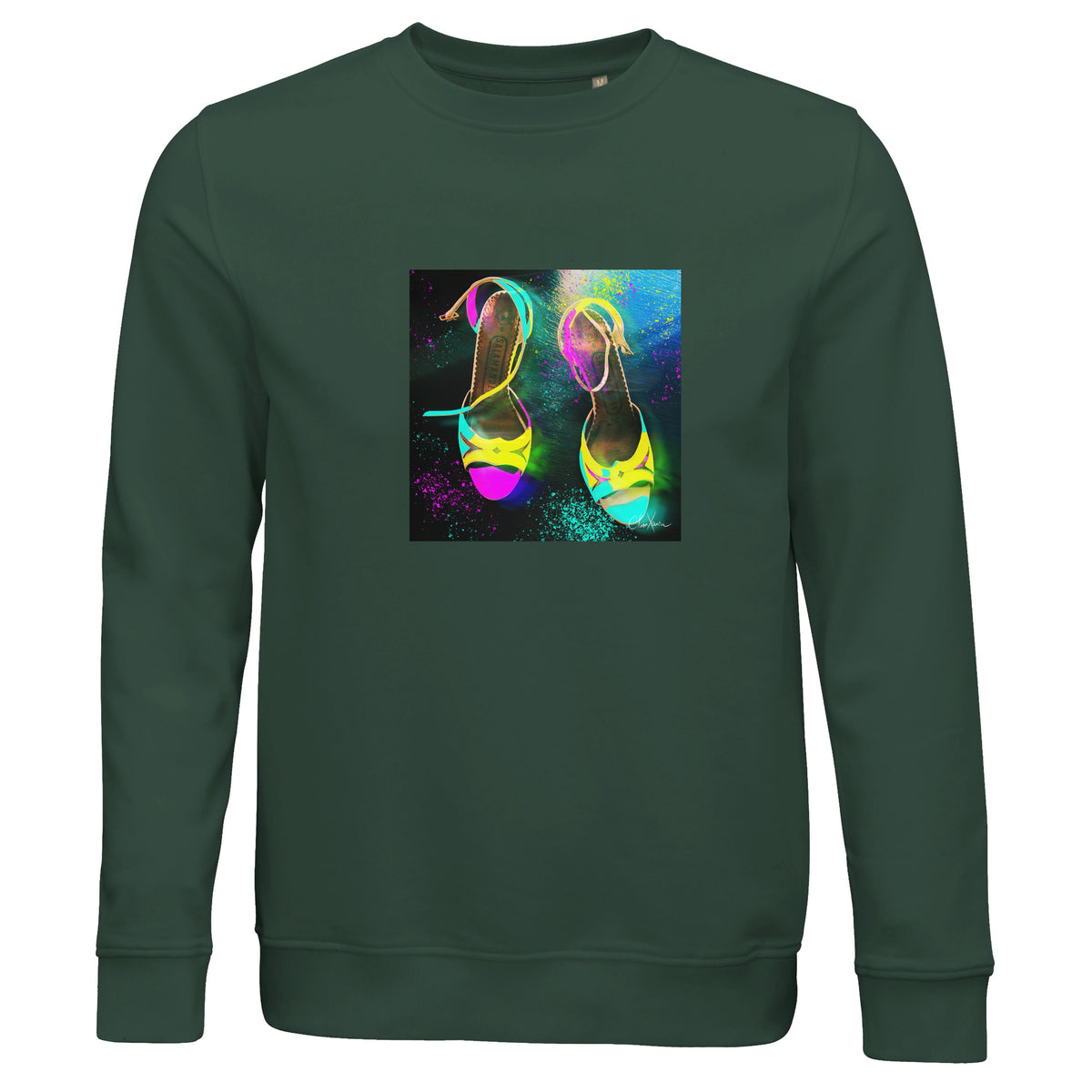 Adventurous - "Dancing in Colours" Sweatshirt Bottle Green 1