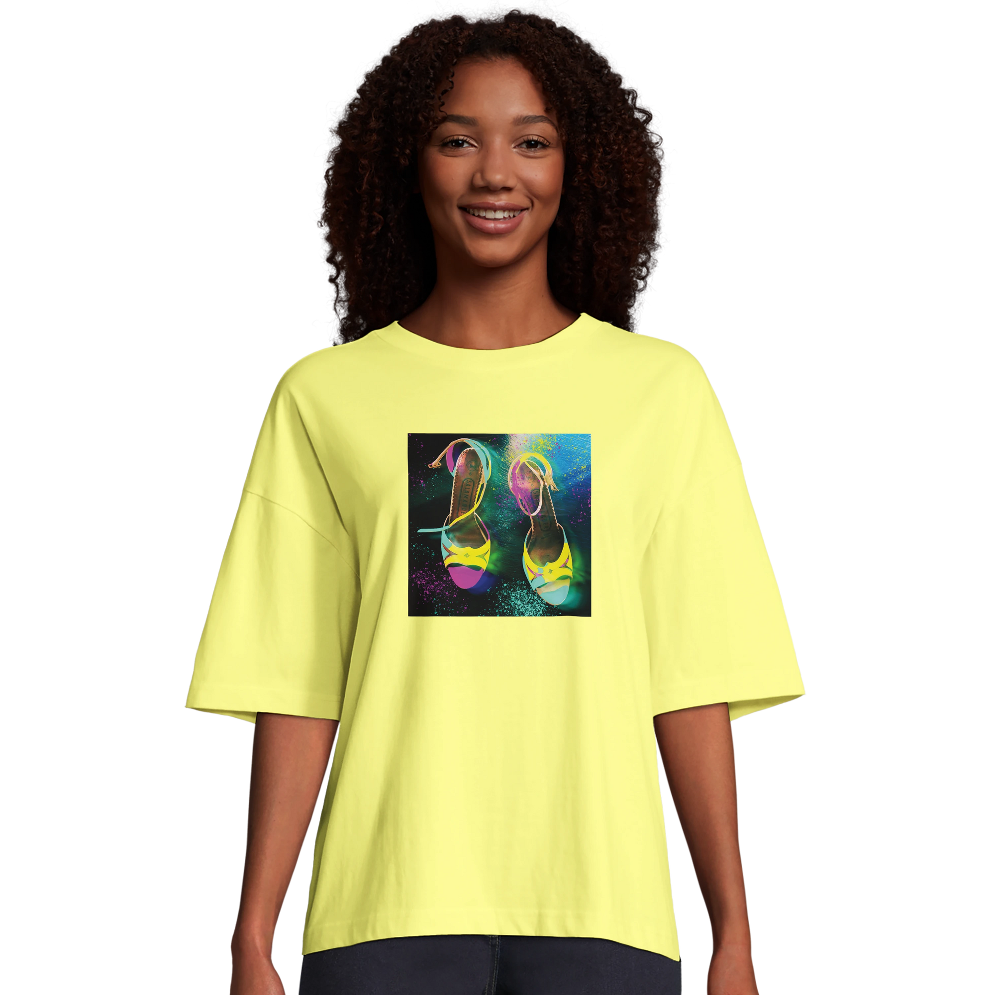 Adventurous - "Dancing in Colours" T-shirt Light Yellow 4