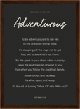 Adventurous Word of Intention Framed print 21x29.7 cm / 8x12" Dark wood frame Carbon paper