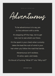 Adventurous Word of Intention Framed print 21x29.7 cm / 8x12" White frame Carbon paper