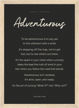 Adventurous Word of Intention Framed print 21x29.7 cm / 8x12" Wood frame Carbon paper