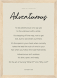 Adventurous Word of Intention Framed print 21x29.7 cm / 8x12" Wood frame Linen paper