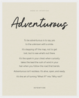 Adventurous Word of Intention Framed print 40x50 cm / 16x20″ White frame Linen paper