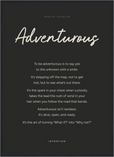Adventurous Word of Intention Framed print 50x70 cm / 20x28″ Black frame Carbon paper