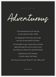 Adventurous Word of Intention Framed print 50x70 cm / 20x28″ White frame Carbon paper