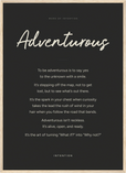Adventurous Word of Intention Framed print 50x70 cm / 20x28″ Wood frame Carbon paper