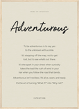 Adventurous Word of Intention Framed print 50x70 cm / 20x28″ Wood frame Linen paper