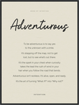 Adventurous Word of Intention Framed print 60x80 cm / 24x32″ Black frame Linen paper
