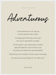Adventurous Word of Intention Framed print 60x80 cm / 24x32″ White frame Linen paper