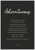 Adventurous Word of Intention Framed print 70x100 cm / 28x40″ White frame Carbon paper