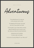 Adventurous Word of Intention Framed print A1 (59.4 x 84.1  cm) Black frame Linen paper