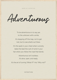 Adventurous Word of Intention Framed print A1 (59.4 x 84.1  cm) Wood frame Linen paper