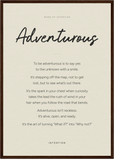 Adventurous Word of Intention Framed print A2 (42 x 59.4  cm) Dark wood frame Linen paper