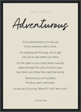 Adventurous Word of Intention Framed print A3 (29.7 x 42  cm) Black frame Linen paper
