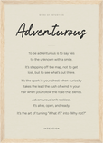 Adventurous Word of Intention Framed print A3 (29.7 x 42  cm) Wood frame Linen paper
