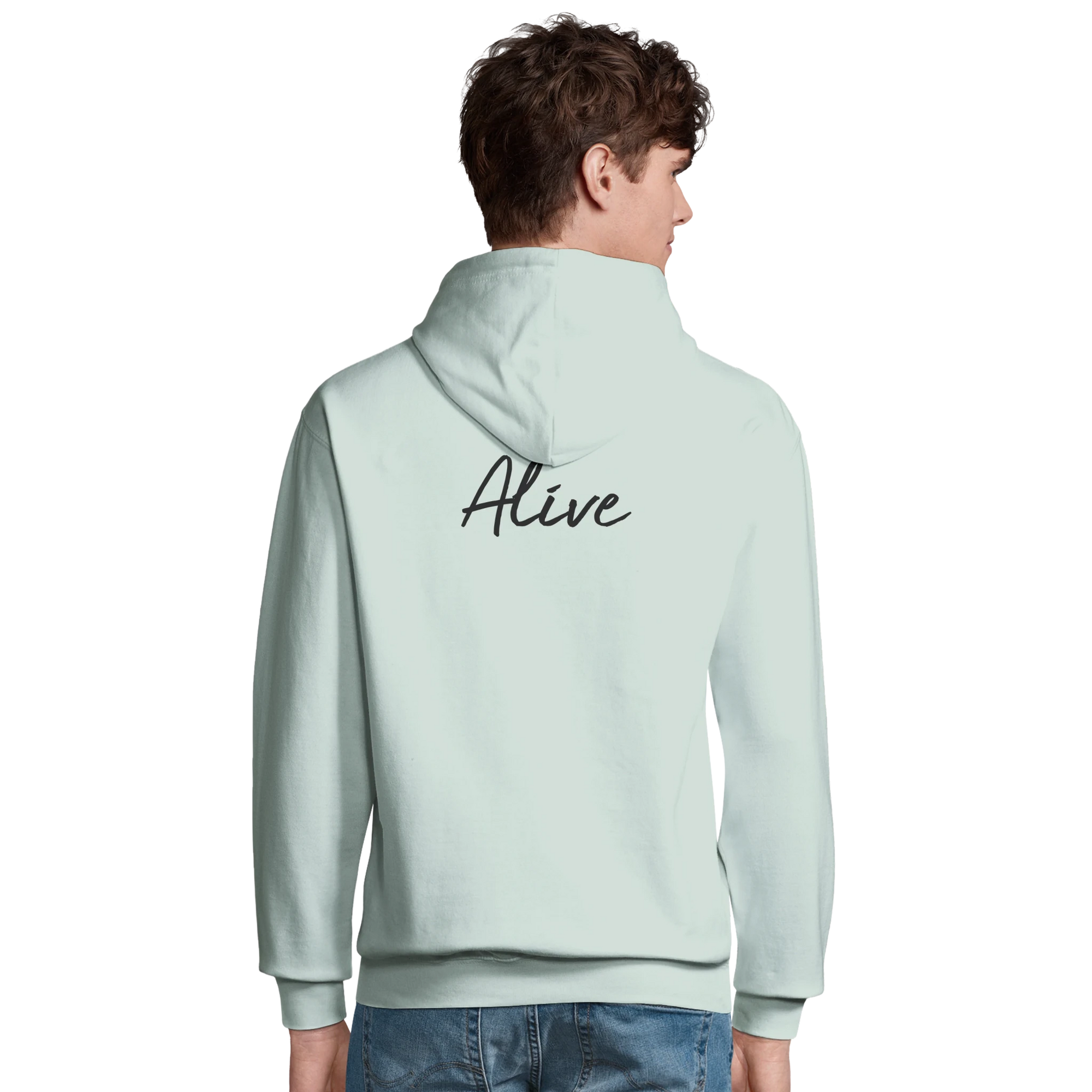 Alive - "Moving Smiles" Hoodie creamy green 4