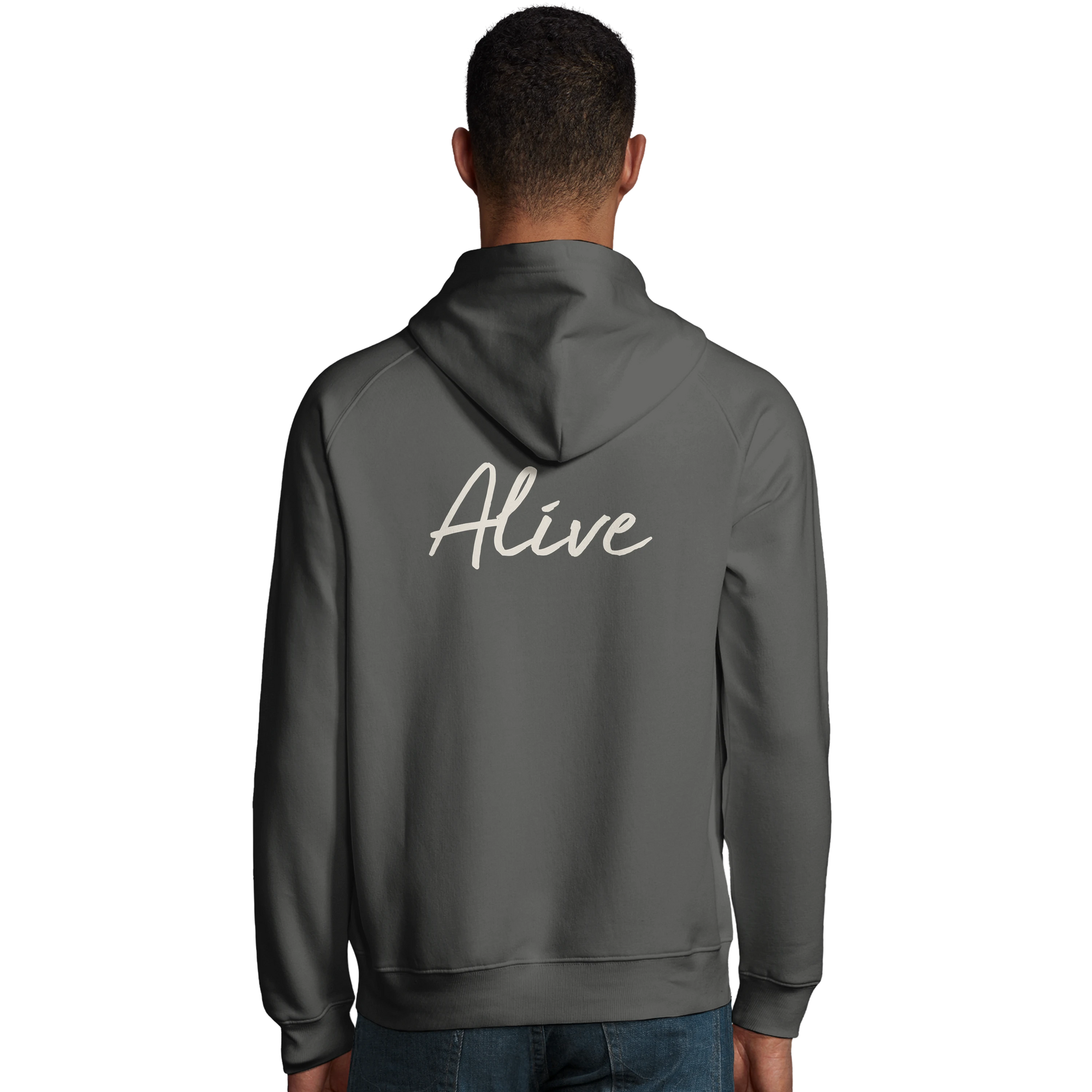 Alive - "Moving Smiles" Hoodie charcoal melange 4