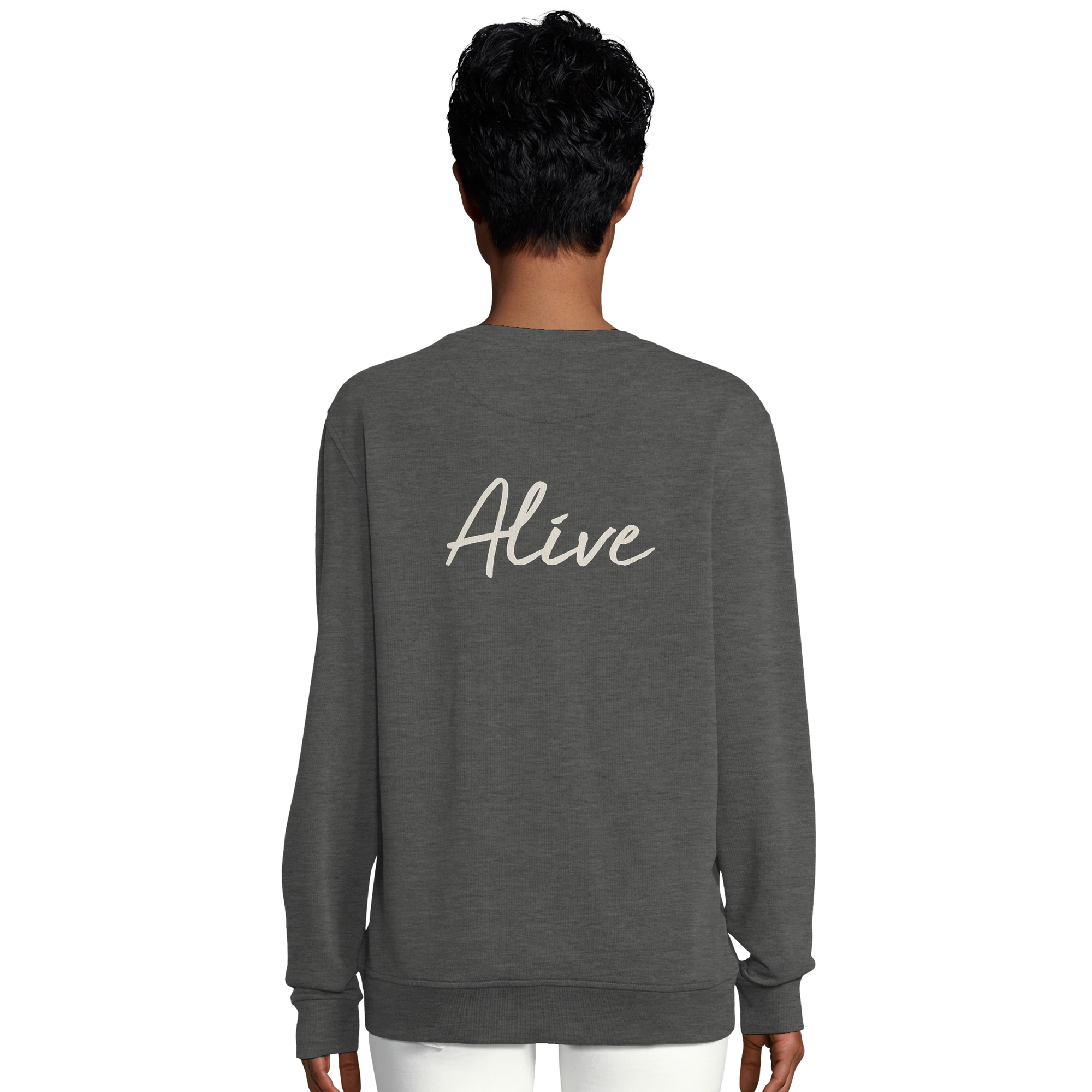 Alive - "Moving Smiles" Sweatshirt Grey Melange 6