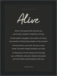 Alive Word of Intention Framed print 13x18 cm / 5x7″ Black frame Carbon paper
