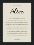 Alive Word of Intention Framed print 13x18 cm / 5x7″ Black frame Linen paper