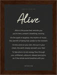 Alive Word of Intention Framed print 13x18 cm / 5x7″ Dark wood frame Carbon paper