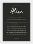 Alive Word of Intention Framed print 13x18 cm / 5x7″ White frame Carbon paper