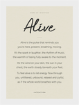 Alive Word of Intention Framed print 13x18 cm / 5x7″ White frame Linen paper
