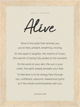 Alive Word of Intention Framed print 13x18 cm / 5x7″ Wood frame Linen paper