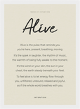 Alive Word of Intention Framed print 21x29.7 cm / 8x12" White frame Linen paper