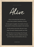 Alive Word of Intention Framed print 21x29.7 cm / 8x12" Wood frame Carbon paper