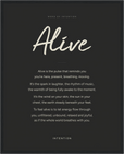Alive Word of Intention Framed print 40x50 cm / 16x20″ Black frame Carbon paper