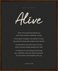 Alive Word of Intention Framed print 40x50 cm / 16x20″ Dark wood frame Carbon paper