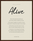 Alive Word of Intention Framed print 40x50 cm / 16x20″ Dark wood frame Linen paper